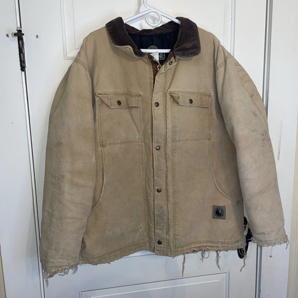 Vintage Canvas Yard Chore Coat Men's‎ Bercowear XL Reg. Lined Quilted